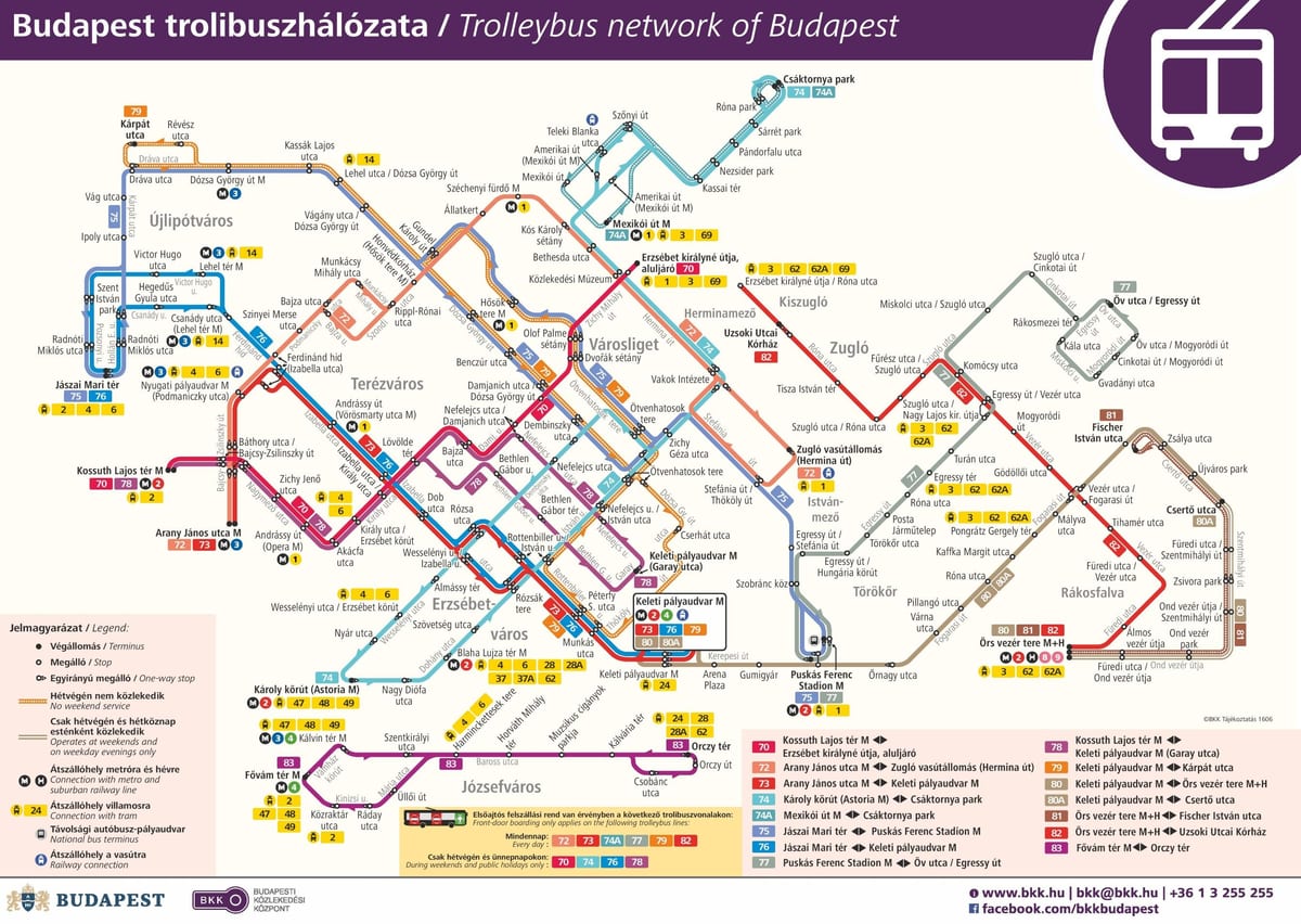 ਨਕਸ਼ਾ ਦੇ ਬੂਡਪੇਸ੍ਟ trolleybus